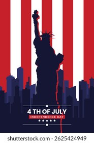 4th of July banner Vector illustration. Independence Day, US flag background.