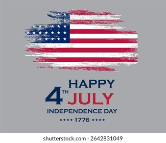 4th of July banner Vector illustration. Happy Independence Day, US flag with text