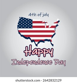 4th of July banner Vector illustration. Happy Independence Day, US flag with text