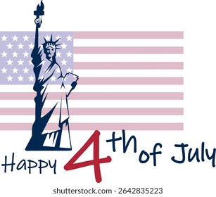 4th of July banner Vector illustration. Happy Independence Day, US flag with text