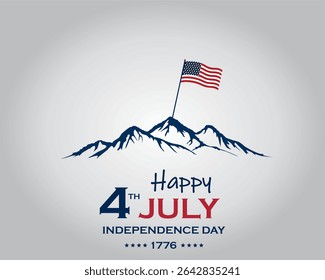 4th of July banner Vector illustration. Happy Independence Day, US flag with text
