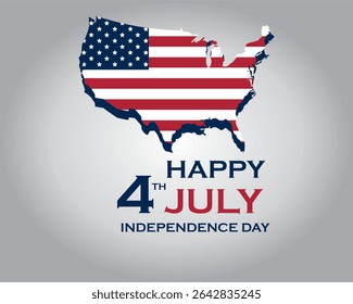 4th of July banner Vector illustration. Happy Independence Day, US flag with text