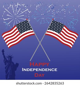 4th of July banner Vector illustration. Happy Independence Day, US flag with text