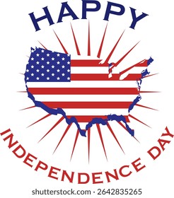 4th of July banner Vector illustration. Happy Independence Day, US flag with text