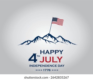 4th of July banner Vector illustration. Happy Independence Day, US flag with text