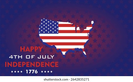 4th of July banner Vector illustration. Happy Independence Day, US flag with text