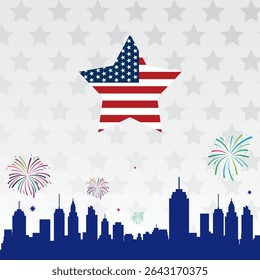 4th of July banner Vector illustration. Happy Independence Day, US flag with text