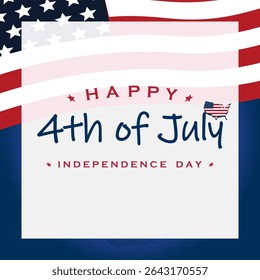 4th of July banner Vector illustration. Happy Independence Day, US flag with text