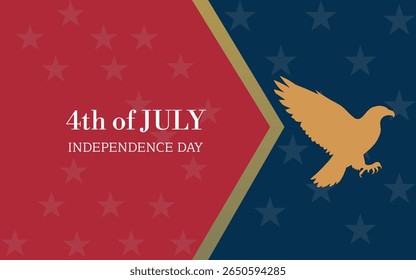 4th of July -banner,Blue red holiday  background with eagle vector illustration  Independence Day United States  greeting Card,poster