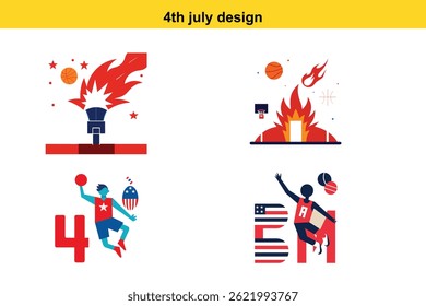 4th of July Basketball design
