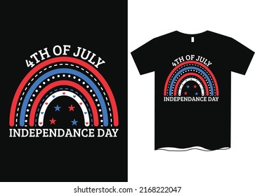 4th of July boho rainbow pattern tshirt design