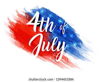 4th of July brush patch vector illustration