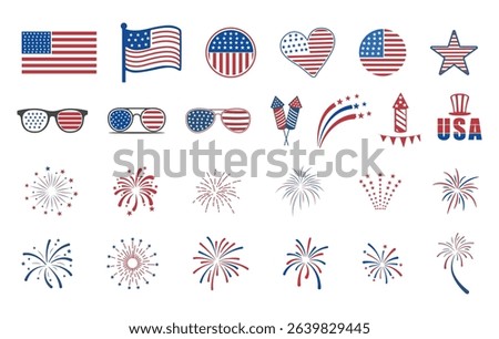 4th of July Bundle, Fireworks Vector, Independence Day Elements, 4th of July Vector, 4th of July Fireworks Vector, 4th of July Elements Vector.
