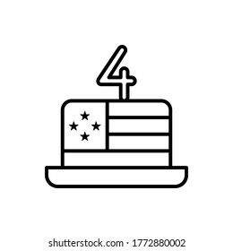 4th July cake icon. Element of 4th of july icon. Thin line icon for website design and development, app development. Premium icon