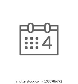 4th of July, calendar icon. Element of United States icon. Thin line icon for website design and development, app development. Premium icon