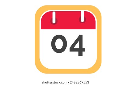 4th July calendar icon, calendar Icon Vector emblem.