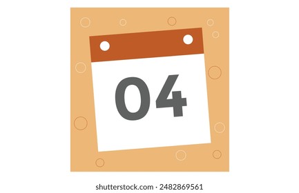 4th July calendar icon, calendar Icon Vector emblem.