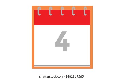 Icono del calendario del 4 de julio, emblema del Vector del icono del calendario.