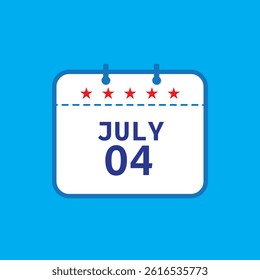 4th July calendar icon, calendar Icon Vector emblem. EPS10