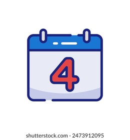 4th of July Calendar Vector Icon