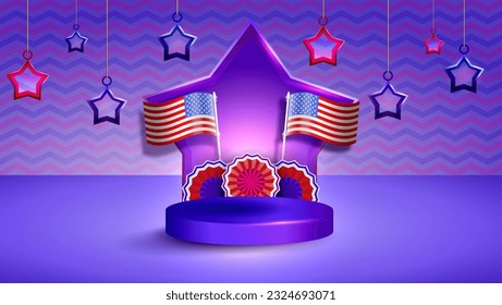 4th July Calender Independence Day America Illustration premium vector