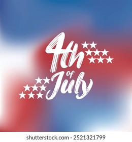 4th Of July Calligraphy Text On Gradient Color Vector Design.