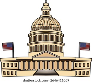 4. Juli Capitol Vierte Cartoon Farbige Clipart