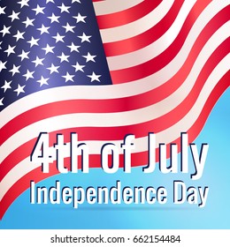 4th of July card. Greeting banner to USA Happy Independence Day. 
Vector Illustration.