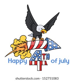 4th of July cartoon Decorative Text