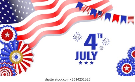 4th of july celebration with american flags and patriotic decorations