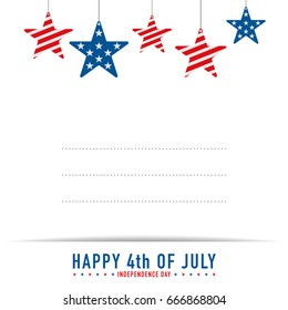 4th of July celebration background. Happy Independence Day, Vector illustration.