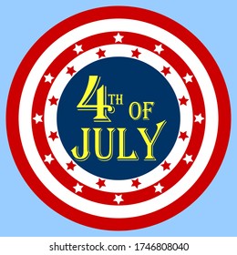4th of July Celebration badge. Perfect for American, event, celebration, holiday, sale, poster, sticker, etc.
