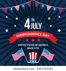 4th of july celebration flat design