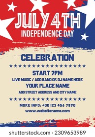 4th of July celebration flyer poster social media post design