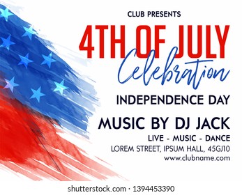 4th of July Celebration Flyer vector illustration