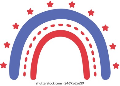 4th of July celebration freedom day element rainbow
