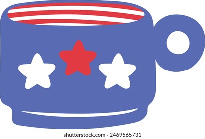 4th of July celebration freedom day element coffee mug