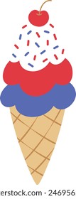 4 de julio celebración día de la libertad elemento helado