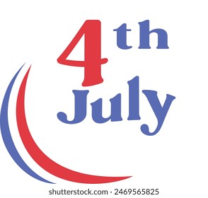 4th of July celebration freedom day element calligraphy
