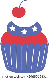 4th of July celebration freedom day element cupcake