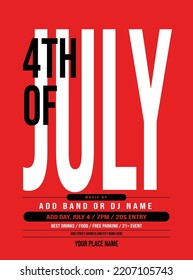 4th Of July Celebration Party Poster Flyer Social Media Post Design