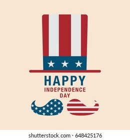 4th of July celebration patriotic hat hat icon. American Independence Day, Retro or Vintage Style. Vector illustration.