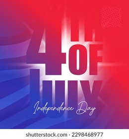 4th of july celebration poster with creative papercut text