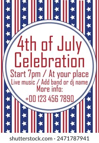 4th of July celebration poster flyer social  media post design