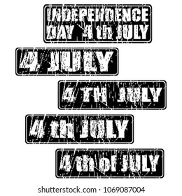 4th of July celebration rubber stamp set