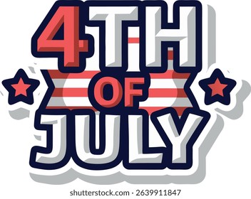 4th of July Celebration Sticker Design for Independence Day