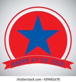 4th of July circle label card in vector format.