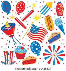 4th of July Clip art Party Elements