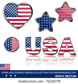 4th of July collection of design elements, eps10 illustration