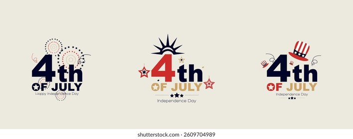 4th of July collection. Modern design.	